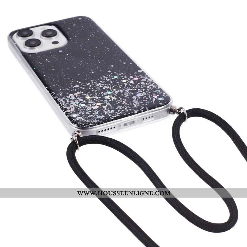 Coque à Cordon iPhone 16 Pro Max Paillettes