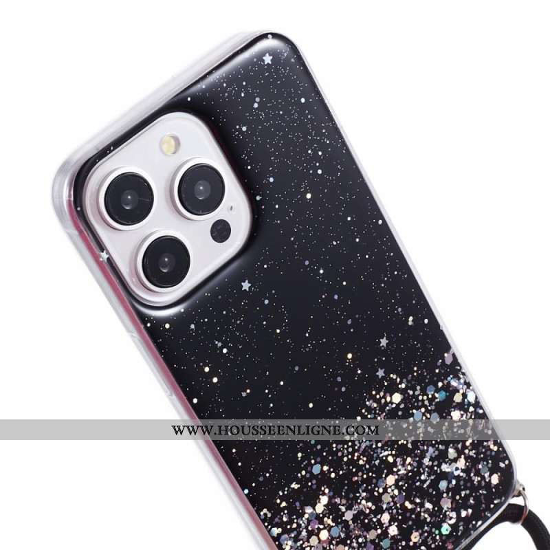 Coque à Cordon iPhone 16 Pro Max Paillettes