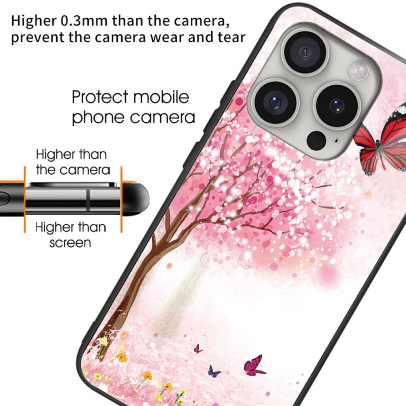 Coques iPhone 16 Pro Verre Trempé Cerisier en Fleurs