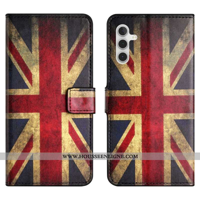 Etui Portefeuille pour Samsung Galaxy S24 FE avec Motif Union Jack