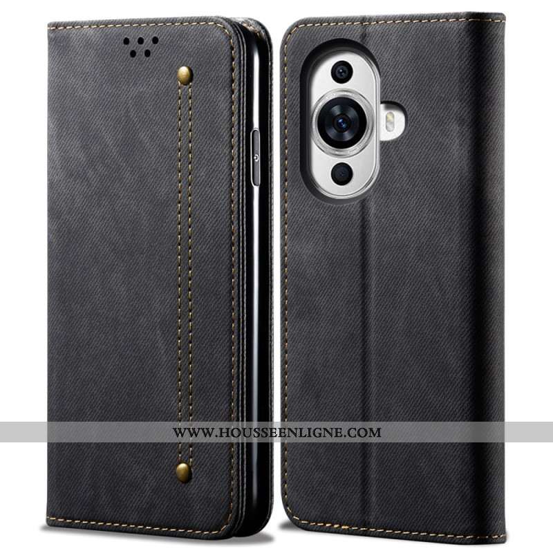 Flip Cover Huawei Nova 11 Pro Tissu Jeans