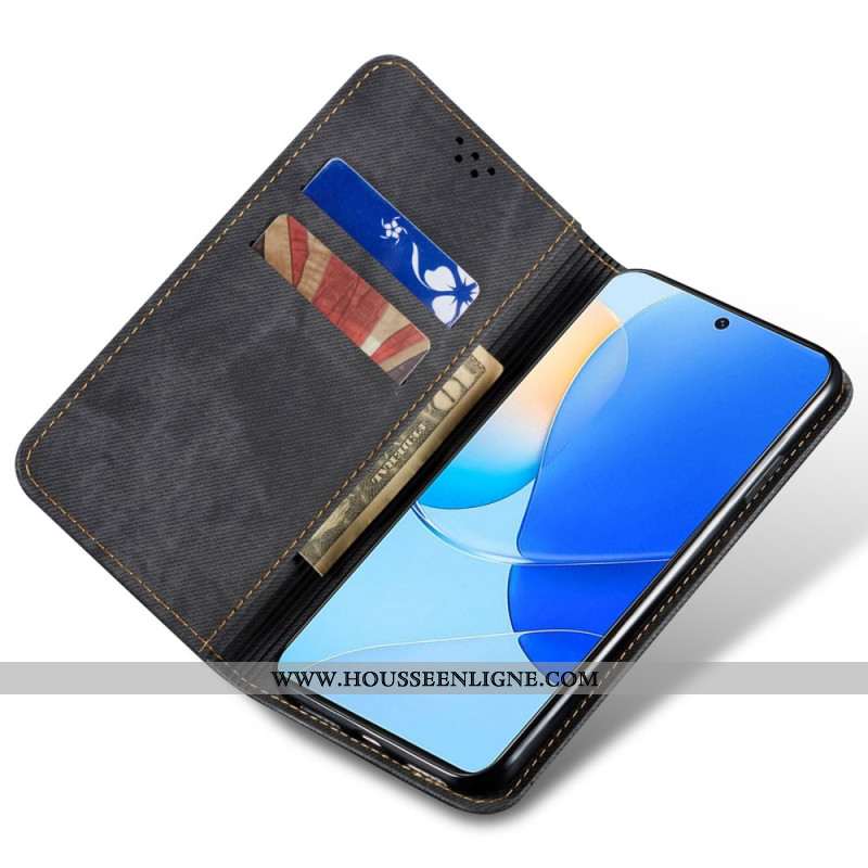 Flip Cover Huawei Nova 11 Pro Tissu Jeans