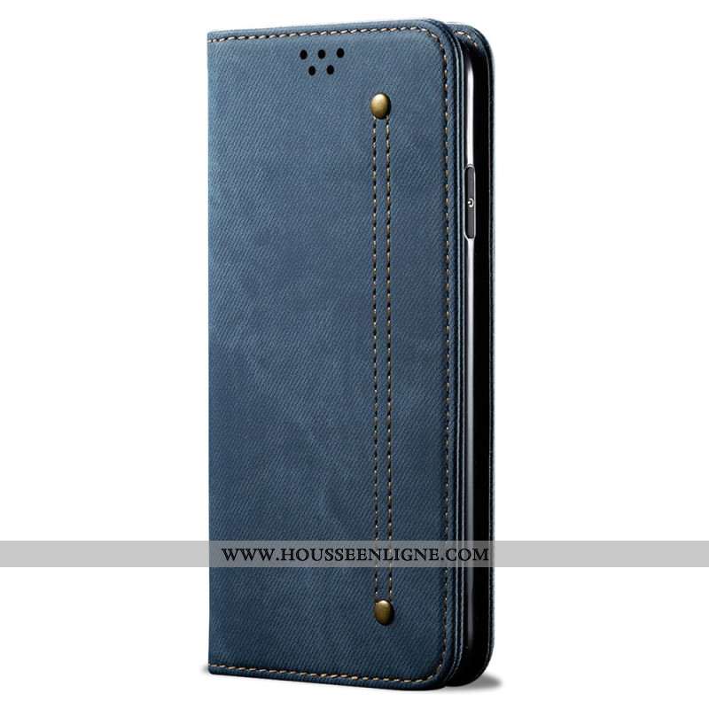 Flip Cover Huawei Nova 12 SE Tissu Jeans