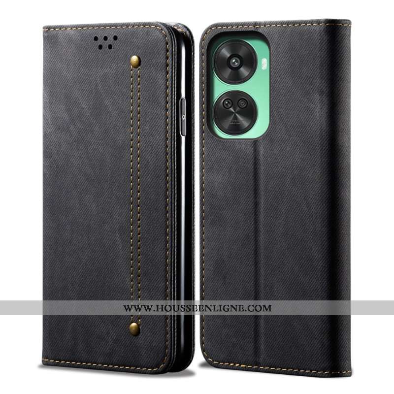 Flip Cover Huawei Nova 12 SE Tissu Jeans