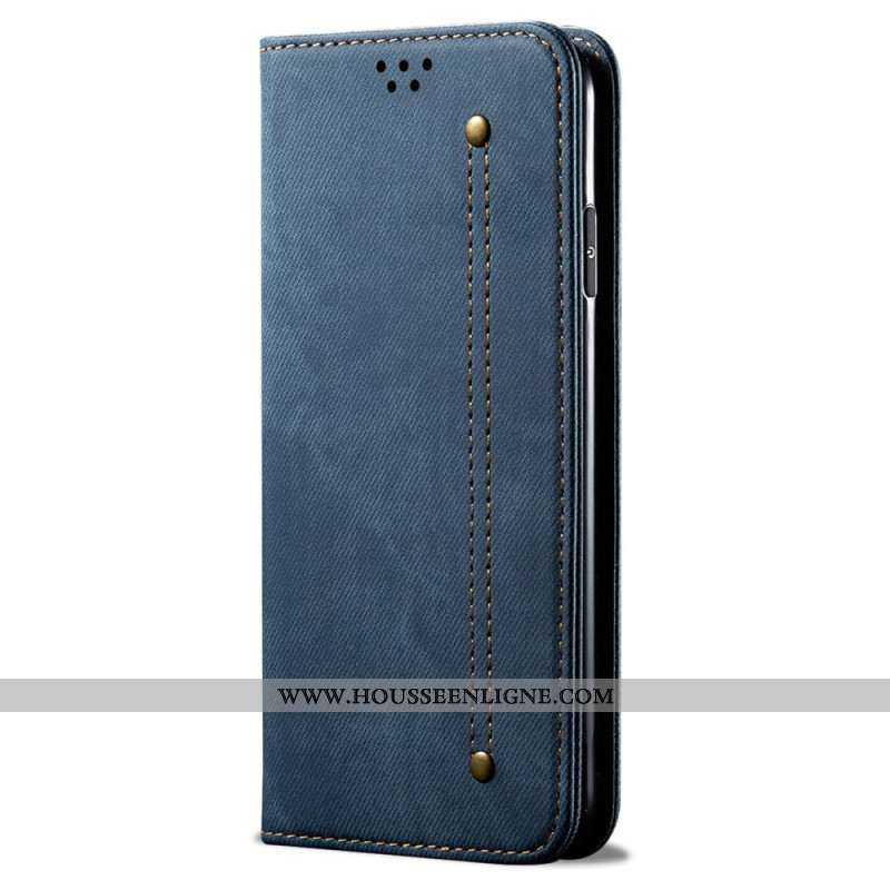 Flip Cover Huawei Nova 12S Tissu Jeans