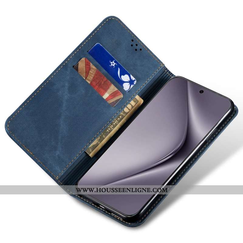 Flip Cover Huawei Pura 70 Tissu Jeans