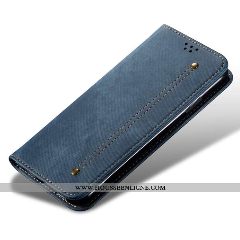 Flip Cover Huawei Pura 70 Tissu Jeans