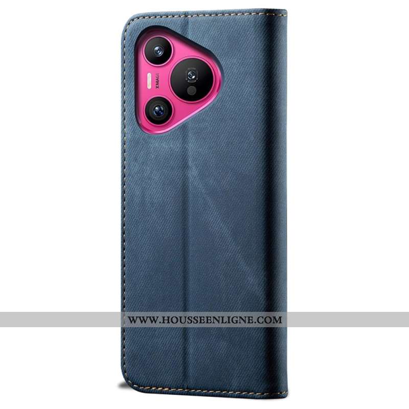 Flip Cover Huawei Pura 70 Tissu Jeans