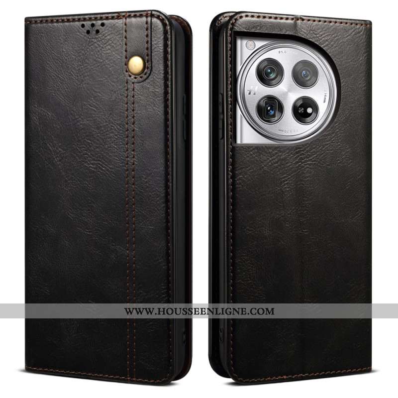 Flip Cover OnePlus 12 5G Simili Cuir Ciré