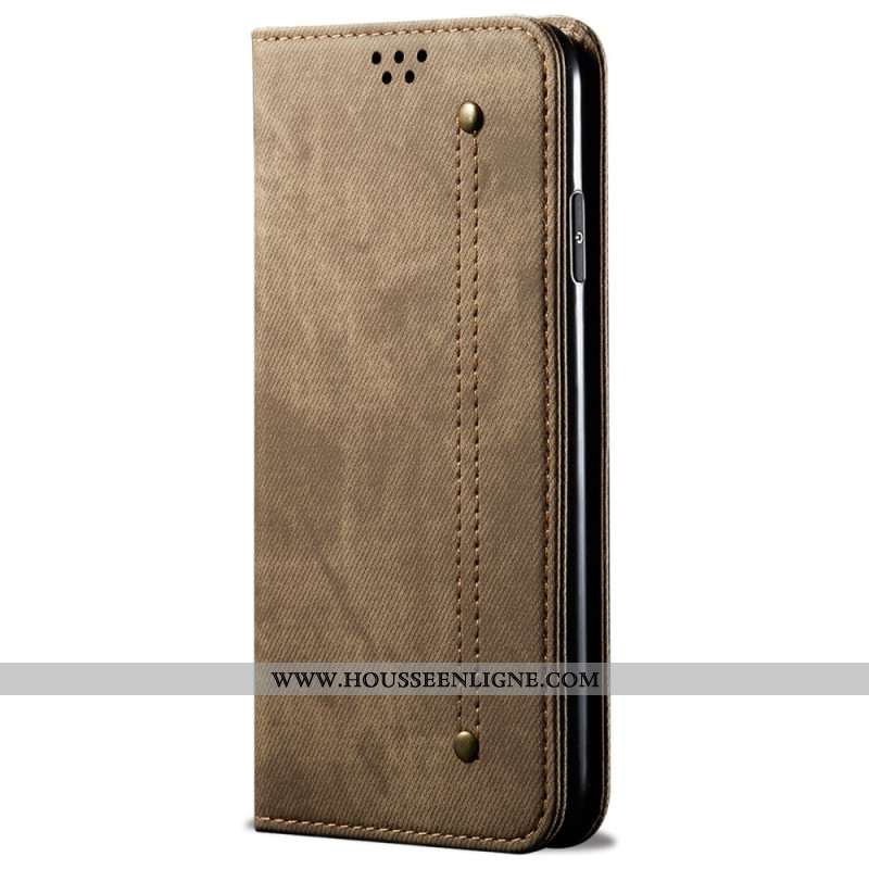 Flip Cover OnePlus 12R 5G Tissu Jeans