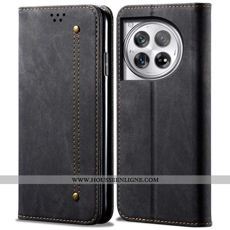 Flip Cover OnePlus 12R 5G Tissu Jeans