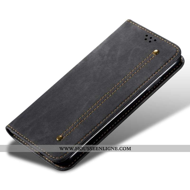 Flip Cover OnePlus 12R 5G Tissu Jeans