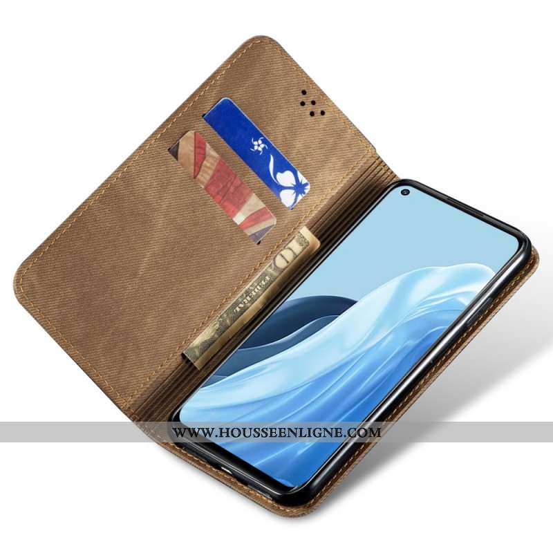 Flip Cover Oppo A98 5G Texture Jeans