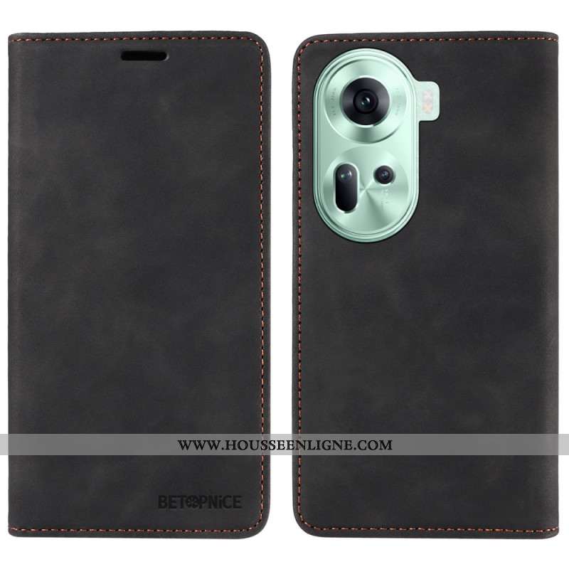 Flip Cover Oppo Reno 11 5G Blocage RFID Effet Daim BETOPNICE