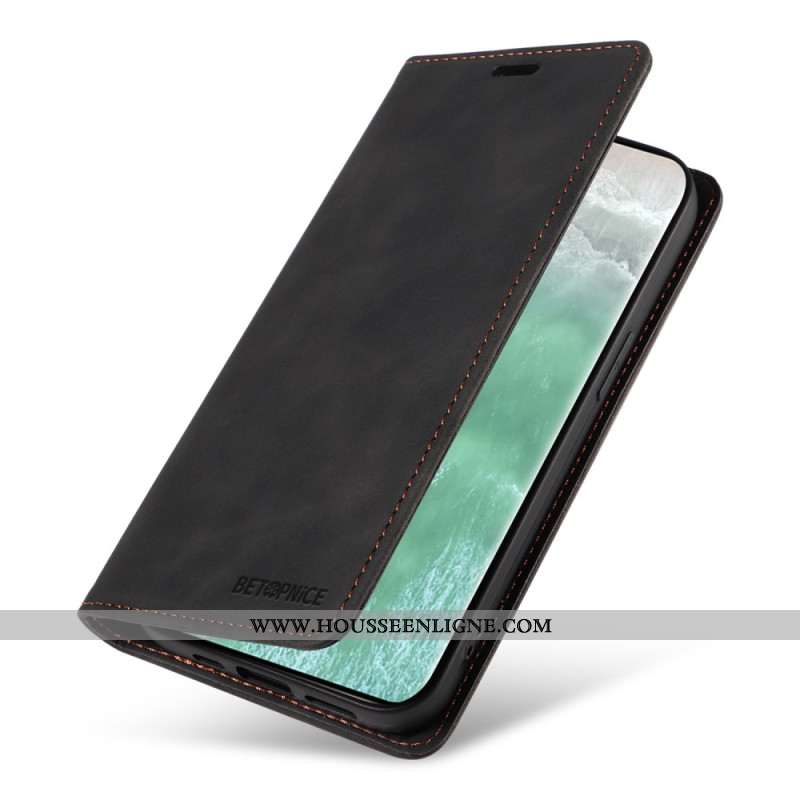 Flip Cover Oppo Reno 11 5G Blocage RFID Effet Daim BETOPNICE