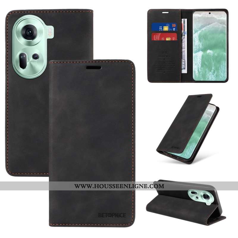 Flip Cover Oppo Reno 11 5G Blocage RFID Effet Daim BETOPNICE