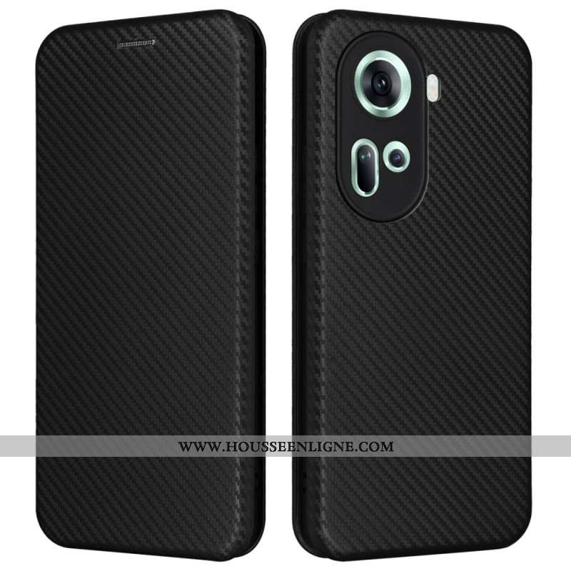 Flip Cover Oppo Reno 11 5G Fibre Carbone