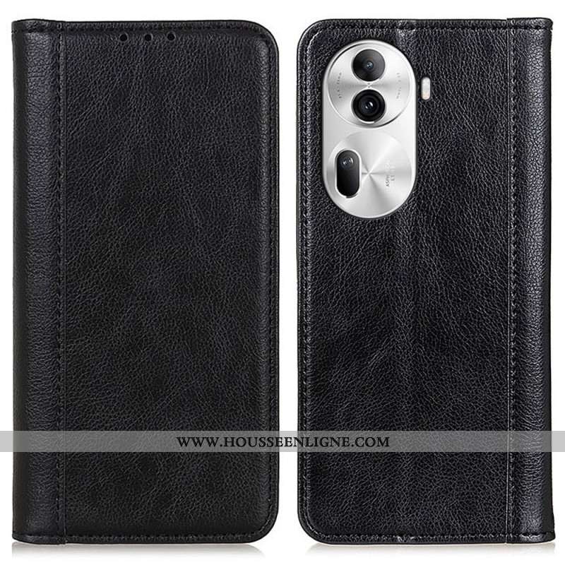 Flip Cover Oppo Reno 11 Pro 5G Cuir Fendu