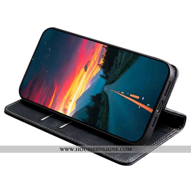 Flip Cover Oppo Reno 11F 5G Effet Daim avec Blocage RFID