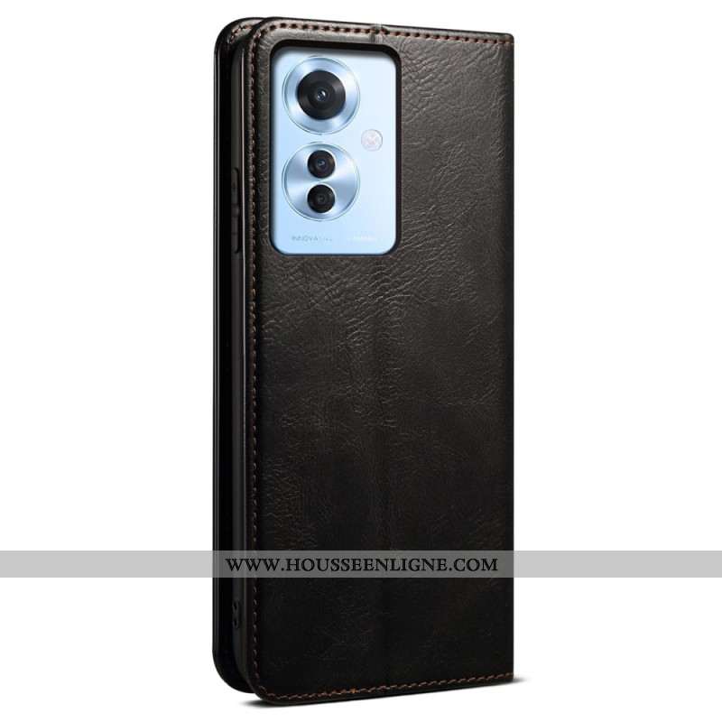 Flip Cover Oppo Reno 11F 5G Simili Cuir Ciré