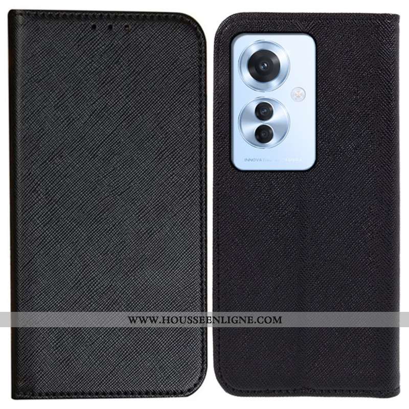 Flip Cover Oppo Reno 11F 5G Texture Croisée