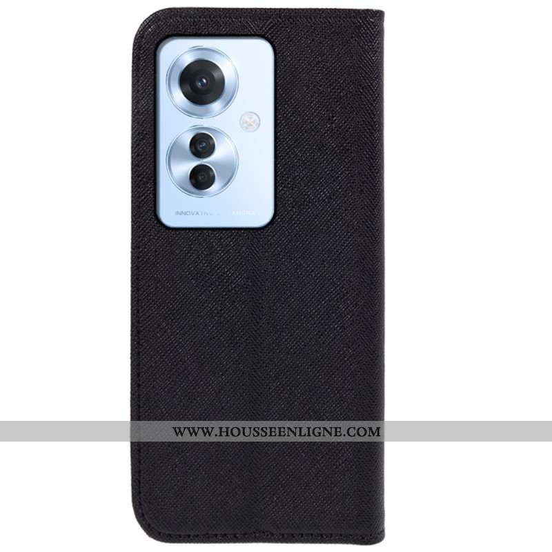 Flip Cover Oppo Reno 11F 5G Texture Croisée