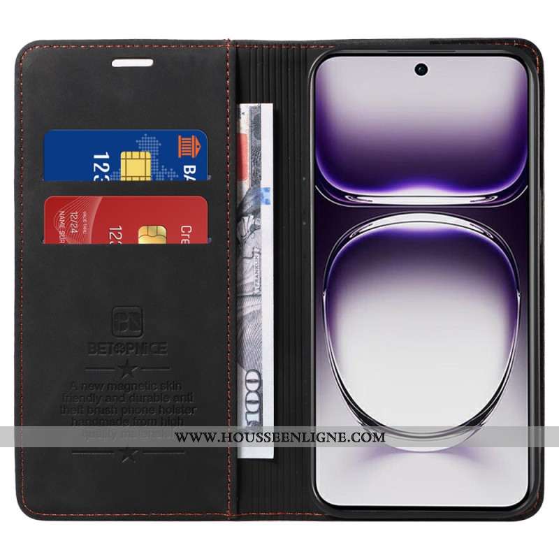 Flip Cover Oppo Reno 12 5G Blocage RFID Effet Daim BETOPNICE