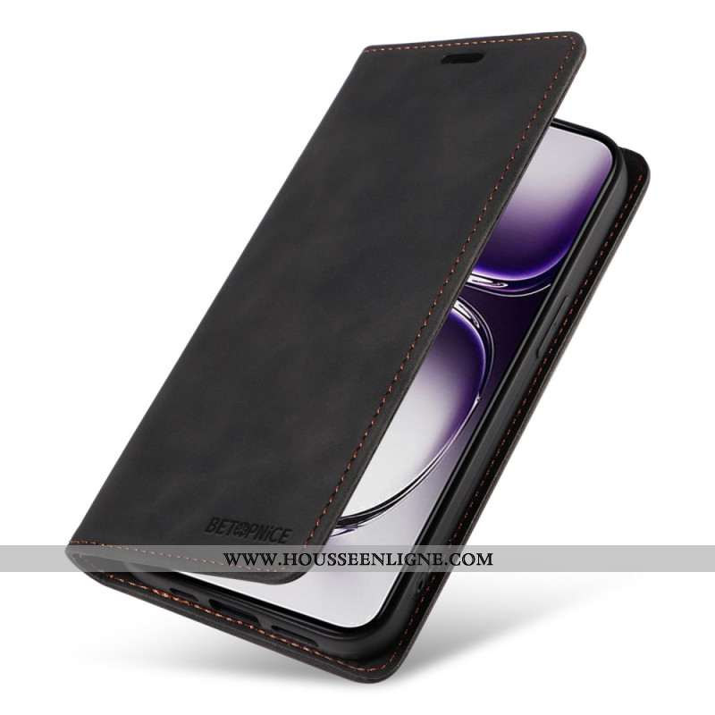 Flip Cover Oppo Reno 12 5G Blocage RFID Effet Daim BETOPNICE