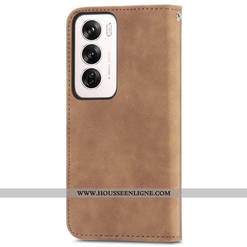 Flip Cover Oppo Reno 12 5G Effet Daim