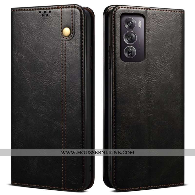 Flip Cover Oppo Reno 12 5G Simili Cuir Ciré