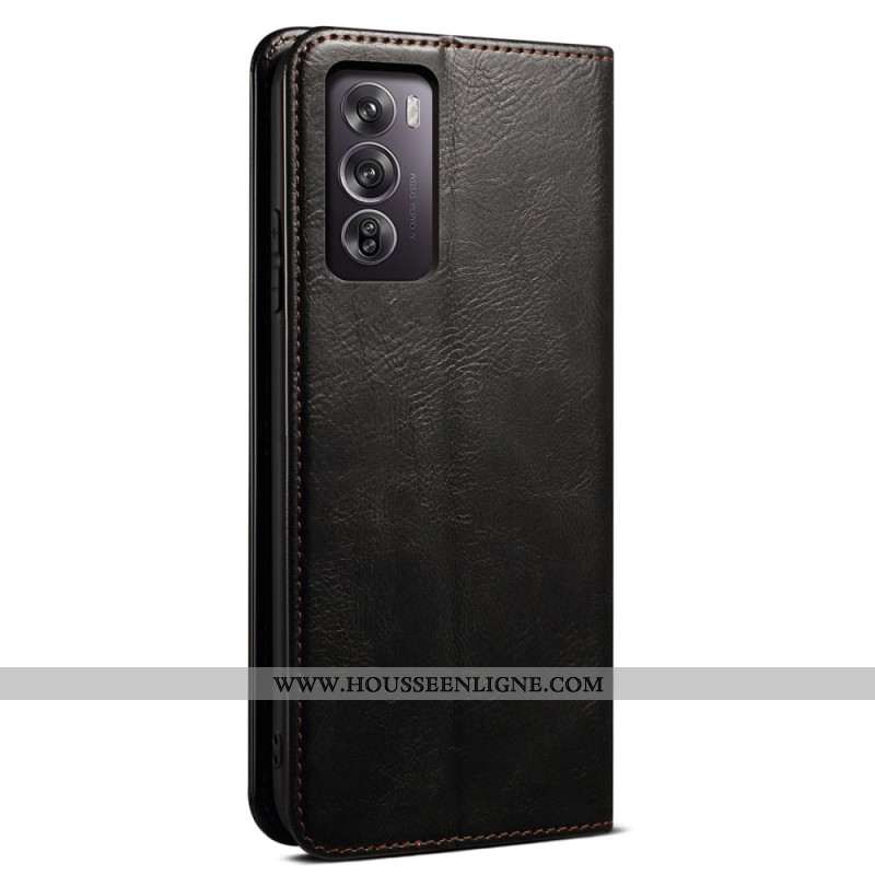 Flip Cover Oppo Reno 12 5G Simili Cuir Ciré