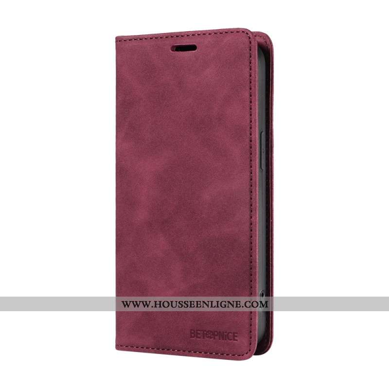 Flip Cover Oppo Reno 12F 5G Effet Daim avec Blocage RFID BETOPNICE