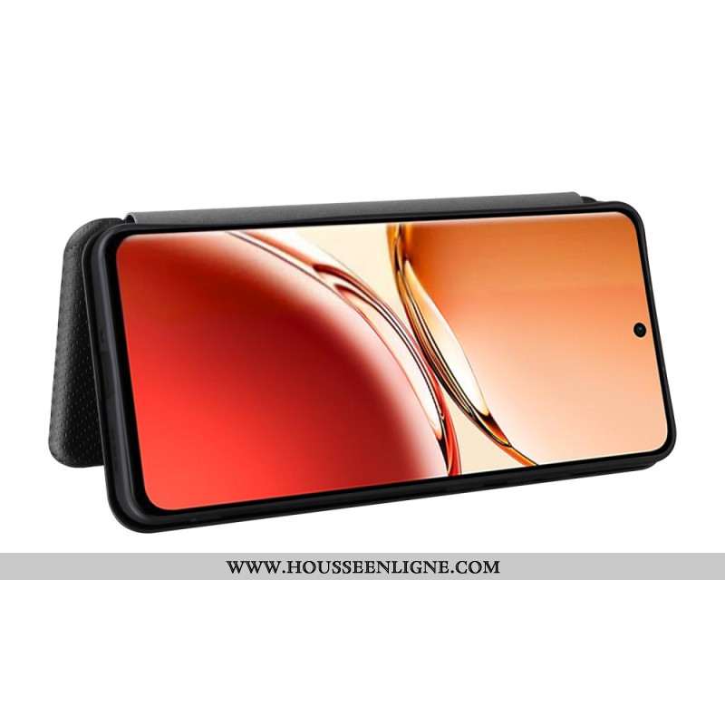 Flip Cover Oppo Reno 12F 5G Fibre Carbone