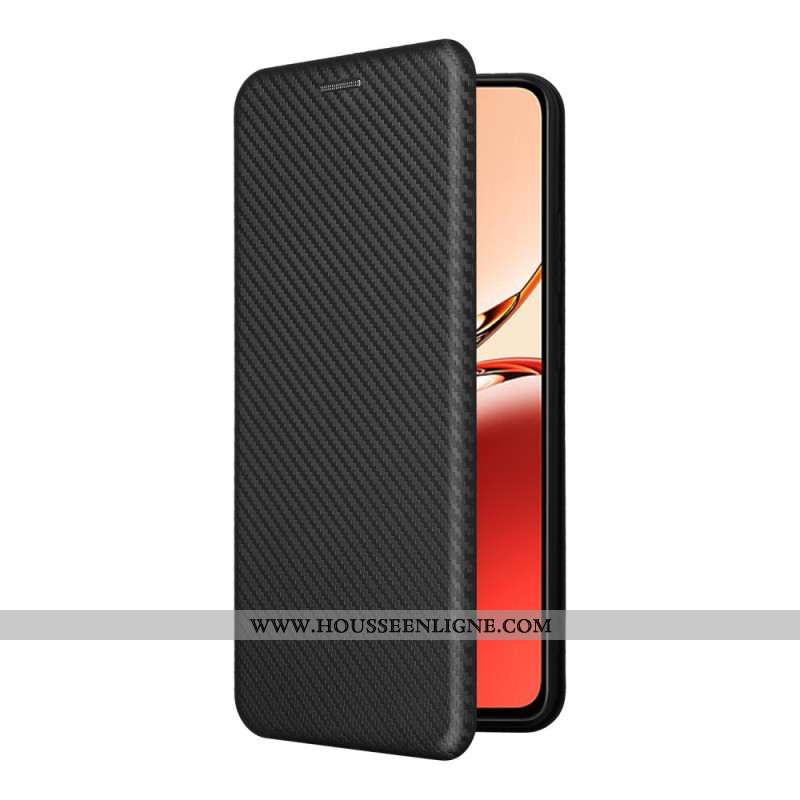 Flip Cover Oppo Reno 12F 5G Fibre Carbone