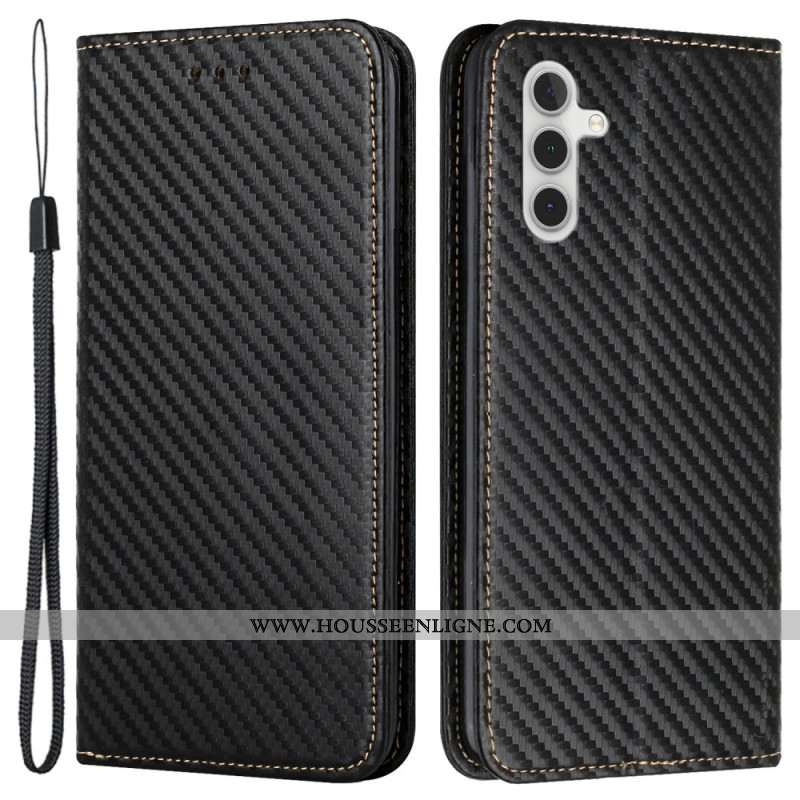 Flip Cover Samsung Galaxy A15 5G Fibre Carbone