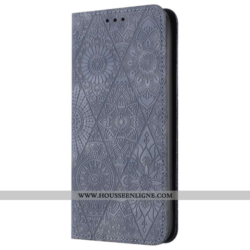 Flip Cover Samsung Galaxy A15 5G Patchwork à Lanière