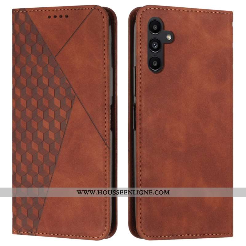 Flip Cover Samsung Galaxy A15 Style Daim Losanges 3D