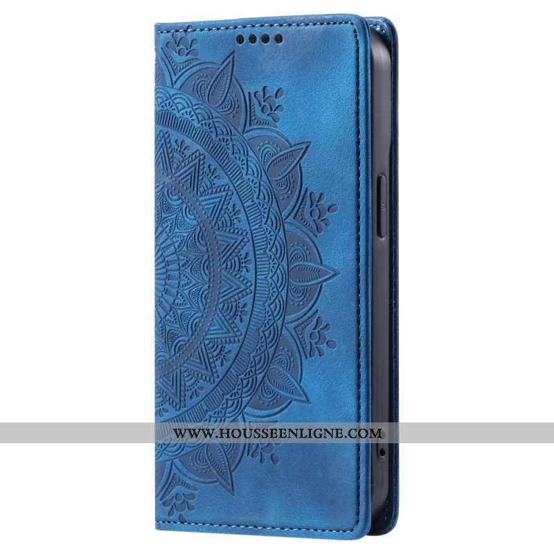 Flip Cover Samsung Galaxy A16 4G / 5G Effet Daim Motif Mandala