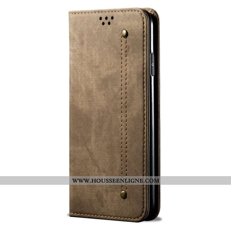 Flip Cover Samsung Galaxy A16 4G / 5G Tissu Jeans