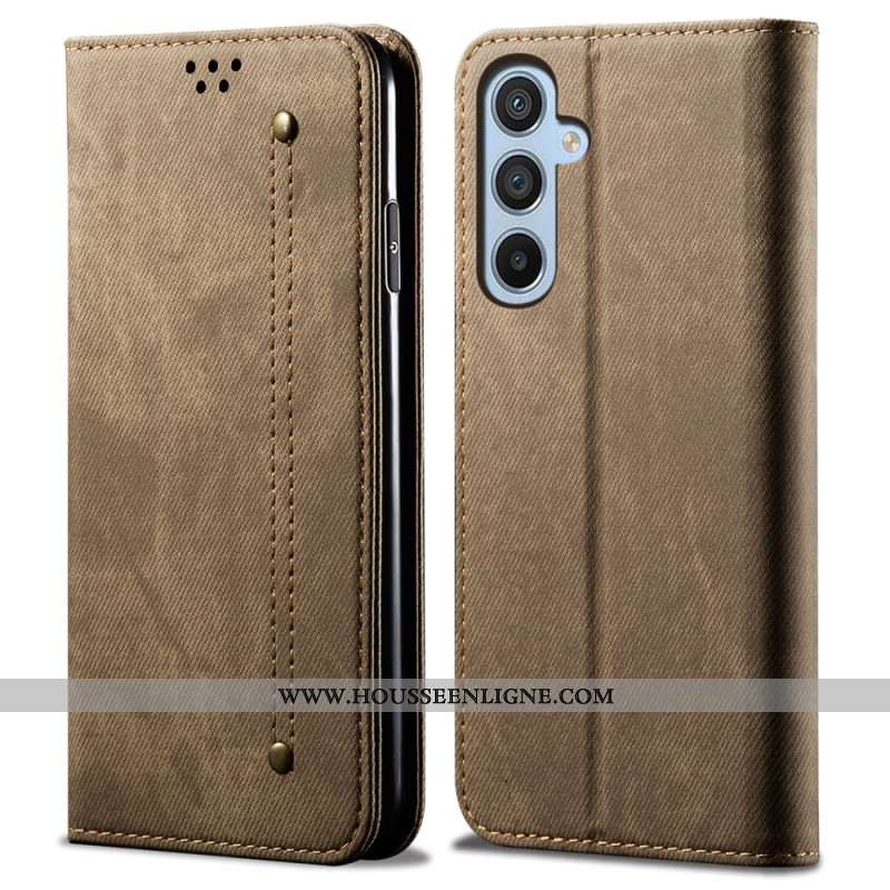 Flip Cover Samsung Galaxy A16 4G / 5G Tissu Jeans