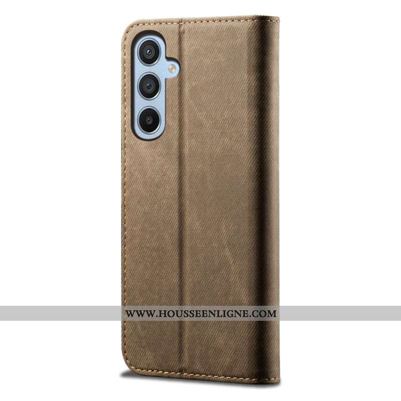 Flip Cover Samsung Galaxy A16 4G / 5G Tissu Jeans