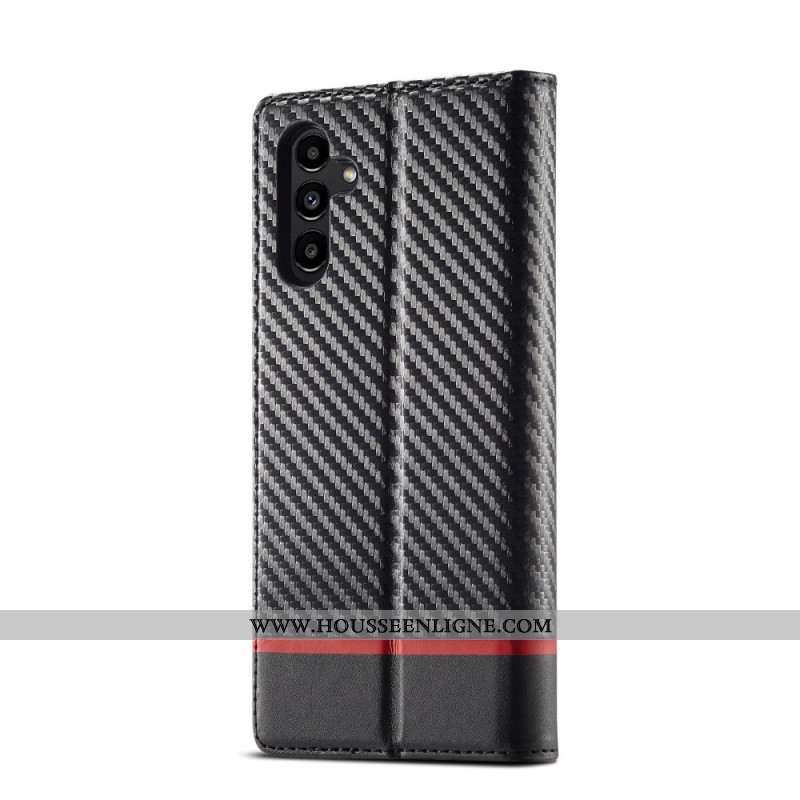 Flip Cover Samsung Galaxy A55 5G Fibre Carbone LC.IMEEKE