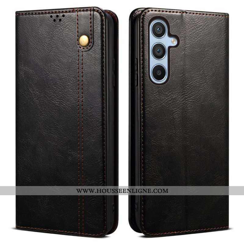 Flip Cover Samsung Galaxy A55 5G Simili Cuir Ciré