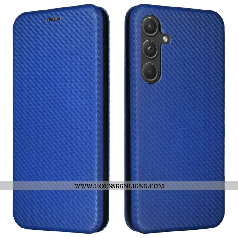 Flip Cover Samsung Galaxy A55 5G Texture Fibre carbone