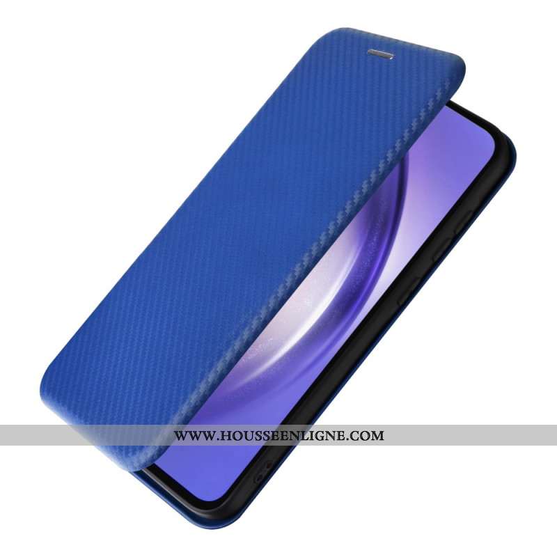 Flip Cover Samsung Galaxy A55 5G Texture Fibre carbone