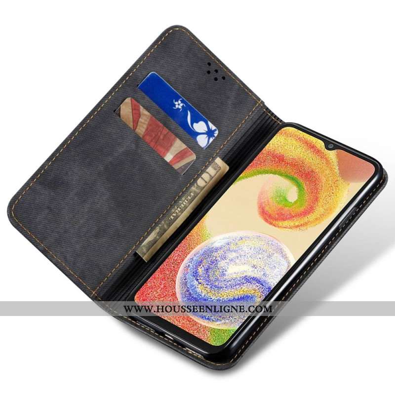 Flip Cover Samsung Galaxy A55 5G Tissu Jeans