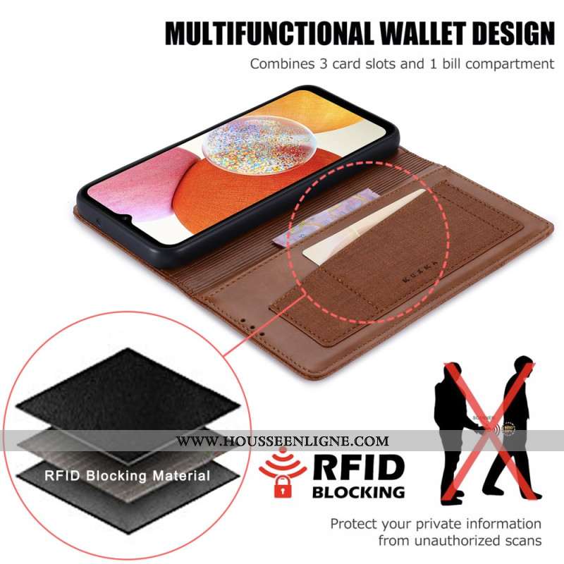 Flip Cover Samsung Galaxy A55 5G avec Blocage RFID MUXMA