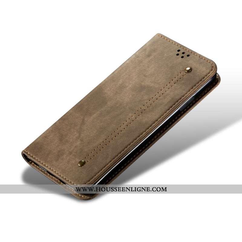 Flip Cover Samsung Galaxy M55 5G Tissu Jeans