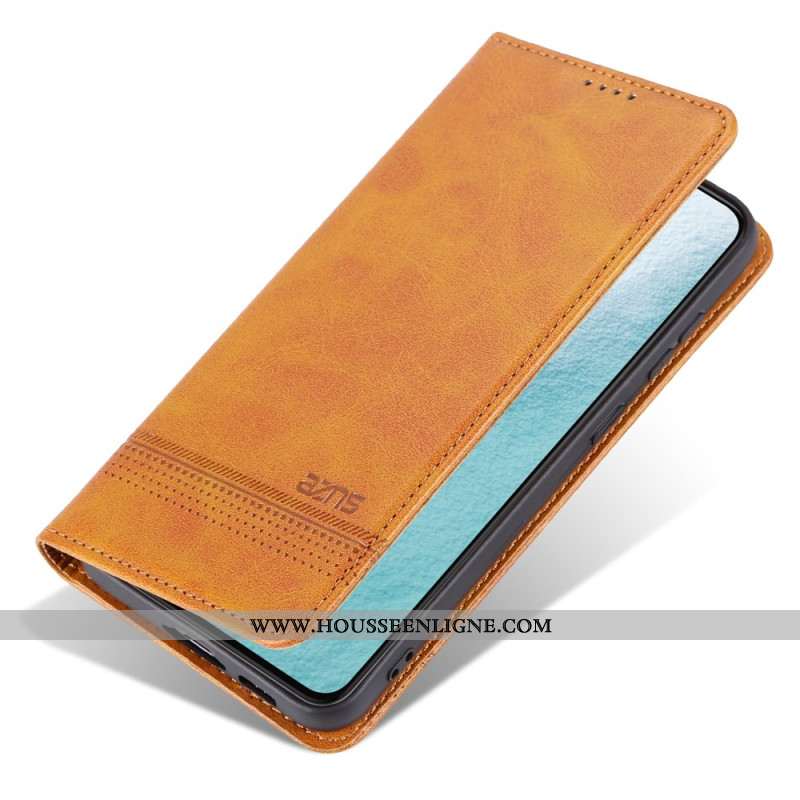 Flip Cover Samsung Galaxy S24 5G Effet Cuir AZNS