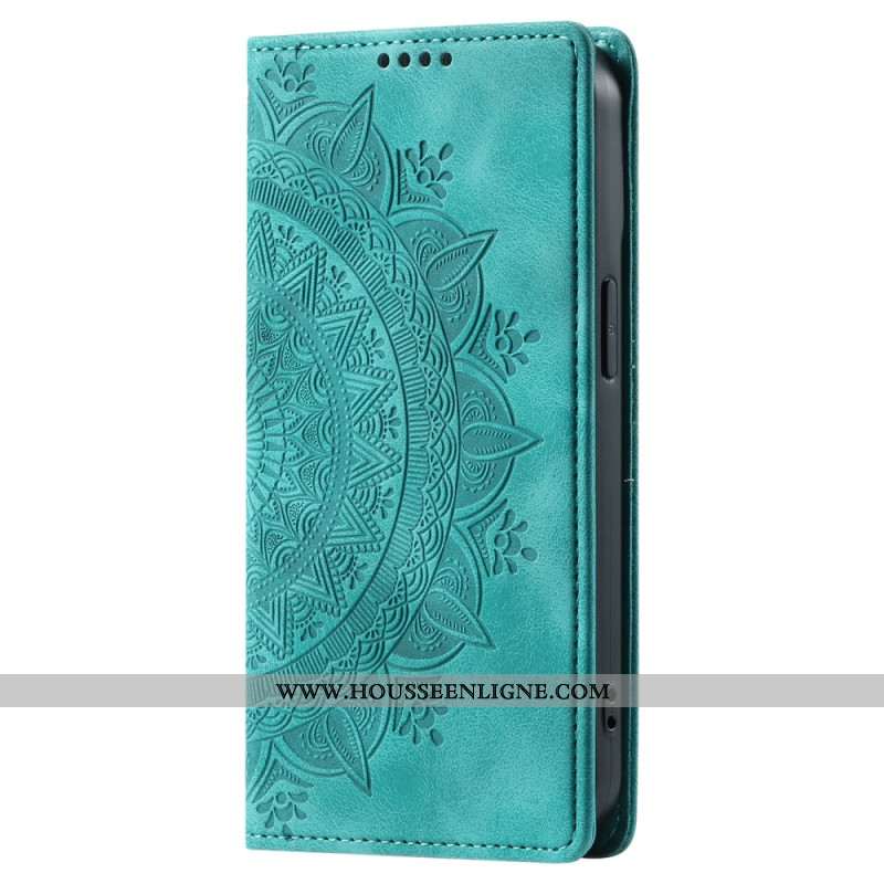 Flip Cover Samsung Galaxy S24 FE Effet Daim Mandala